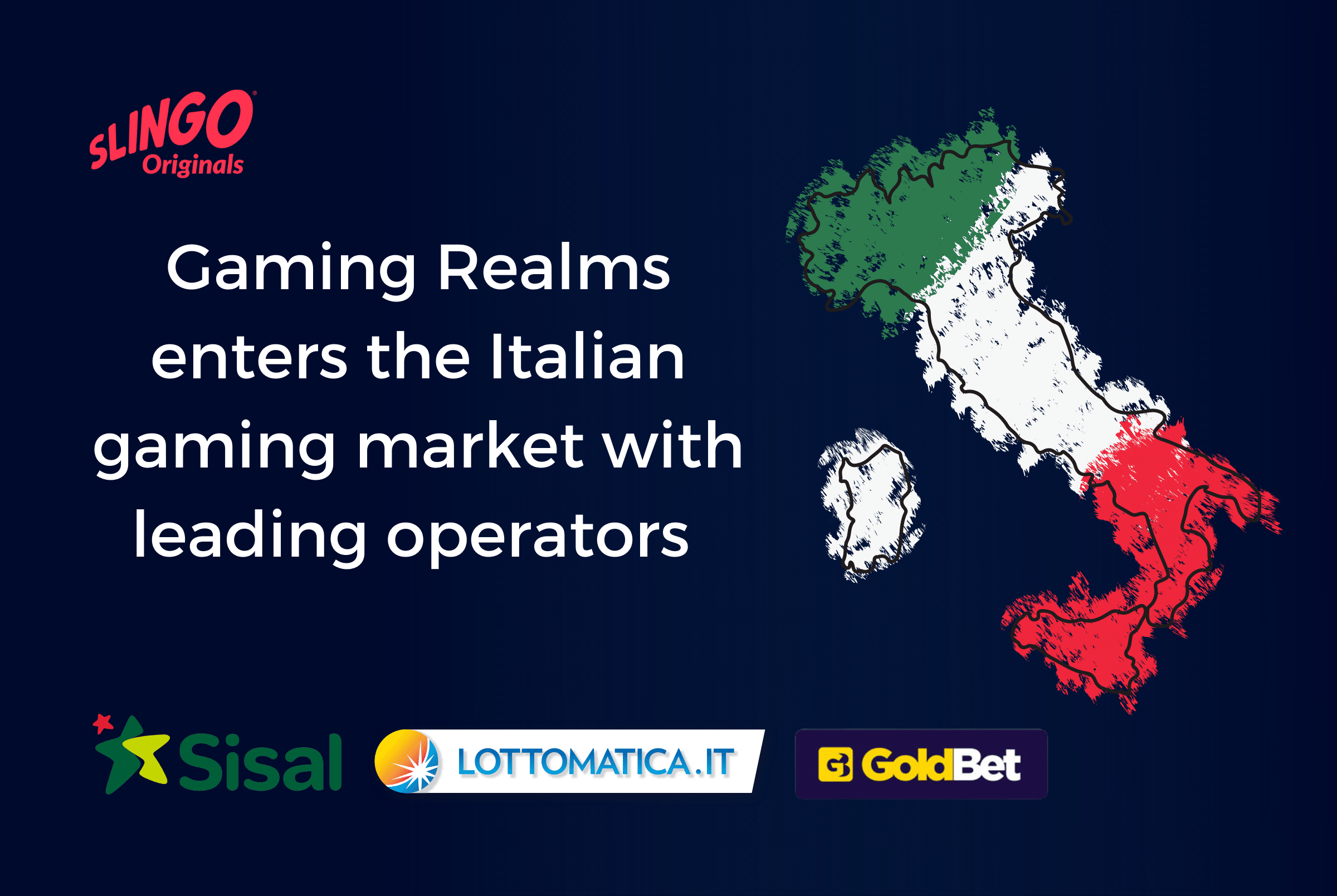 Gaming Realms enters the Italian gaming market with market leading operators